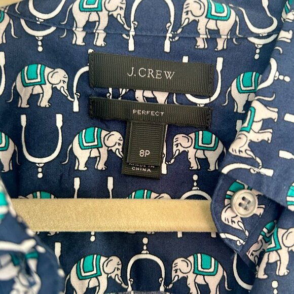 J. Crew Lightweight Elephant Blouse Size 8P - Picture 4 of 4
